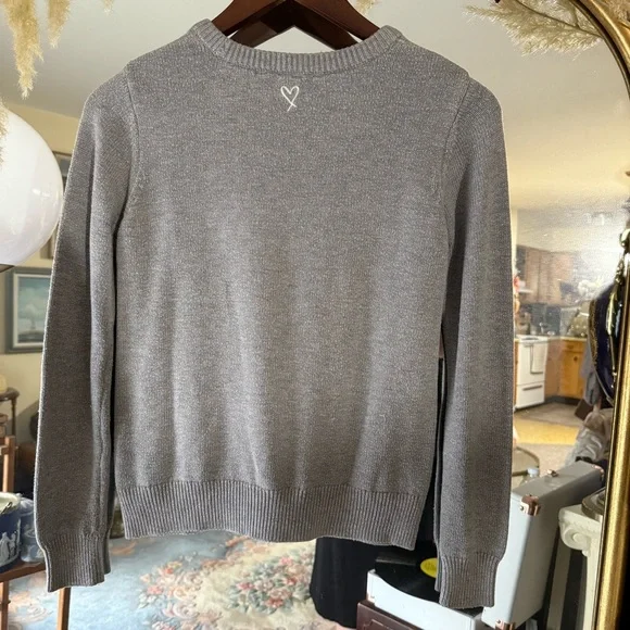 Victoria’s Secret ANGEL Gray Knit Long Sleeve Sweater Y2K Cozy Logo Pullover - Picture 6 of 7